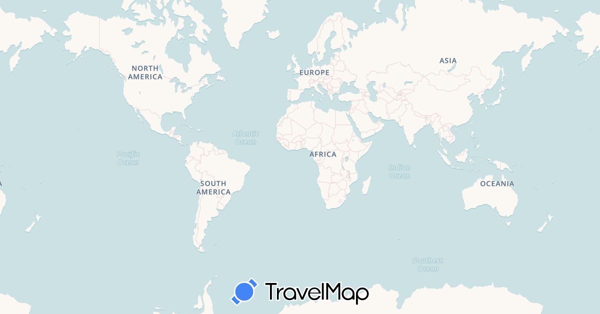 TravelMap itinerary: driving, bus, plane in Argentina, Bolivia, Brazil, Colombia, Guatemala, Mexico, Peru, Paraguay, Venezuela (North America, South America)